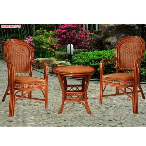 小藤椅茶桌三五件套家用單人竹藤騰椅休閑單個(gè)靠背天然真藤滕椅子